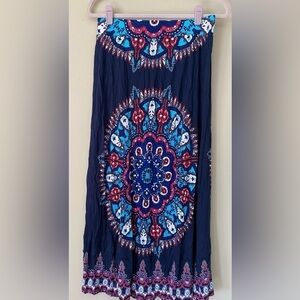 INC International Concepts Blue Maxi Skirt with Embellishments M